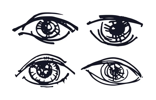 Hand Drawn Doodle Sketch Eye — Stock Vector