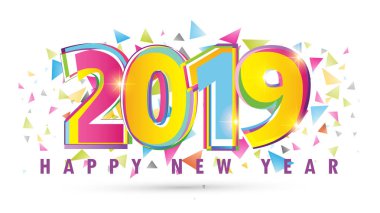 Mutlu yeni 2019 yılı - Afiş kartı