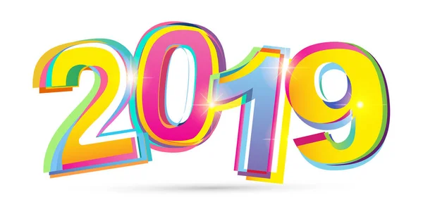 Feliz Año Nuevo 2019 Tarjeta Banner — Vector de stock