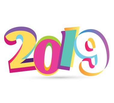 Renk afiş olay - mutlu yeni yıl 2019