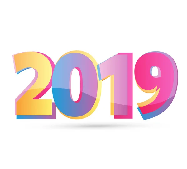 Evento Bandera Color Feliz Año Nuevo 2019 — Vector de stock