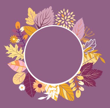 Sonbahar çiçek şablon afiş