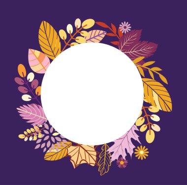 Sonbahar çiçek şablon afiş