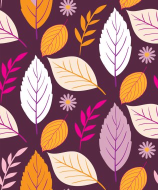 Desen arka plan kümesi düz sonbahar yaprakları