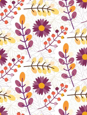 Desen arka plan kümesi düz sonbahar yaprakları