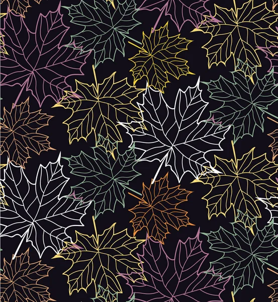 Herbst Flache Blätter Muster Hintergrund Eingestellt — Stockvektor