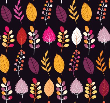 Autumn leaves floral template pattern background