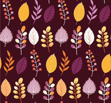 Autumn leaves floral template pattern background