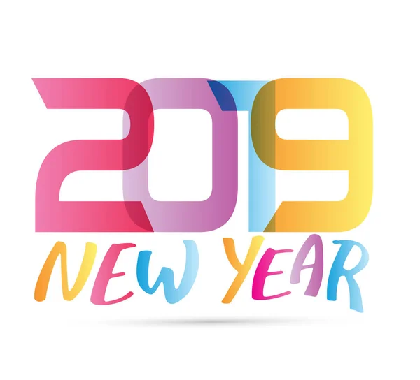 Feliz Año Nuevo 2019 Plantilla Banner Diseño Color — Vector de stock