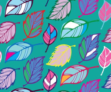 Çiçek elle çizilmiş doodle desen arka plan - yapraklar ve çiçekler, tekstil, duvar kağıdı