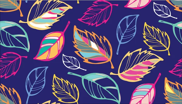 Fondo Patrón Garabato Dibujado Mano Floral Hojas Flores Textil Papel — Vector de stock