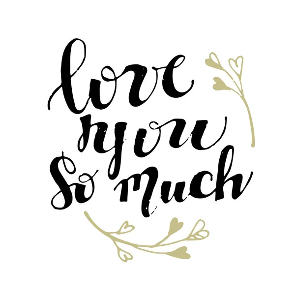 Lettering Banner Love You Valentine Day — Stock Vector