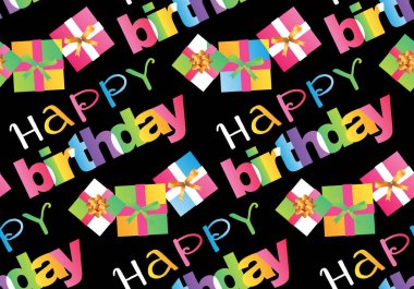 İyi ki doğdun desen arka plan doku duvar kağıdı kumaş anf hediye hediye kutusu yazı ile