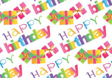 İyi ki doğdun desen arka plan doku duvar kağıdı kumaş anf hediye hediye kutusu yazı ile