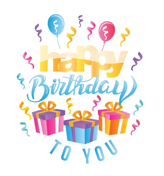 Tarjeta Felicitación Feliz Cumpleaños — Vector de stock