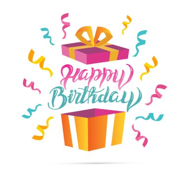 Mutlu Doğum günü tebrik kartı - şablon tasarım afiş