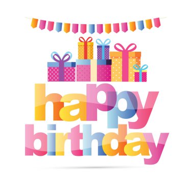 İyi ki doğdun renk vektör şablon banner - mutlu Doğum günü kartı