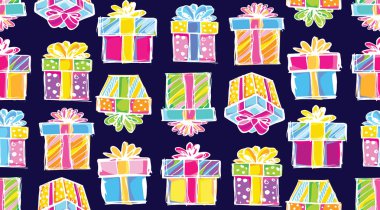 Elle çizilmiş doodle mevcut kutusu Hediyelik - desen arka plan