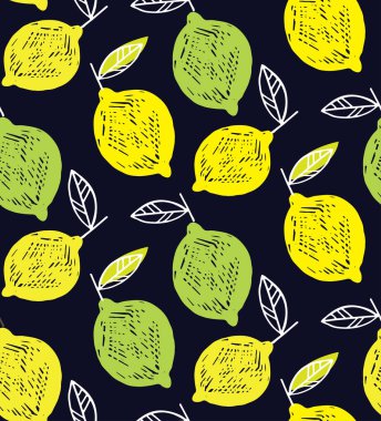Çizilmiş doodle limon resim - limonata desen arka plan kumaş doku Tekstil el