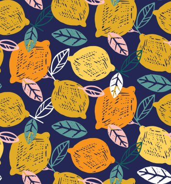 Narenciye çizilmiş doodle desen arka plan el