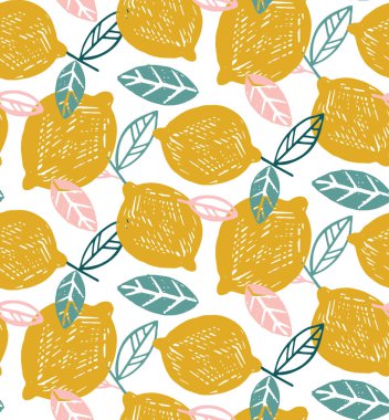 Narenciye çizilmiş doodle desen arka plan el