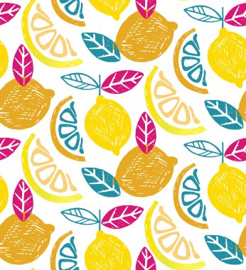 Narenciye çizilmiş doodle desen arka plan el