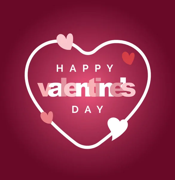 Glücklicher Valentinstag Herz Vorlage Liebe Poster Banner — Stockvektor