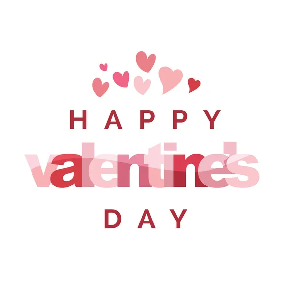 Feliz Día San Valentín Corazón Plantilla Amor Cartel Bandera — Vector de stock