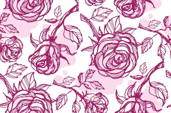 Elle çizilmiş doodle çiçek gül desen arka plan