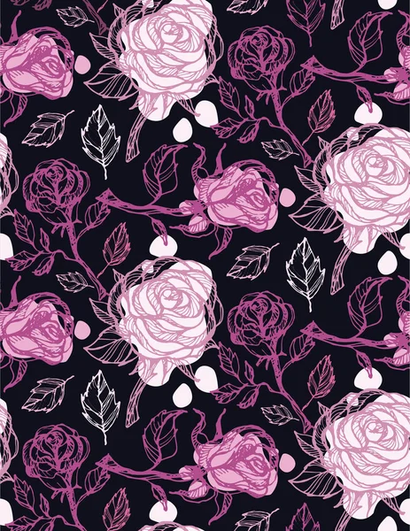 Elle çizilmiş doodle çiçek gül desen arka plan