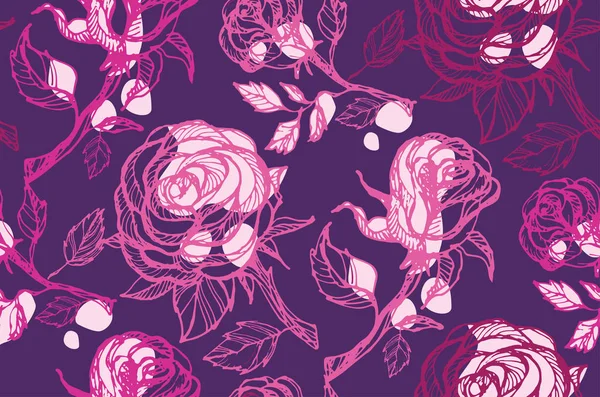 Elle çizilmiş doodle çiçek gül desen arka plan