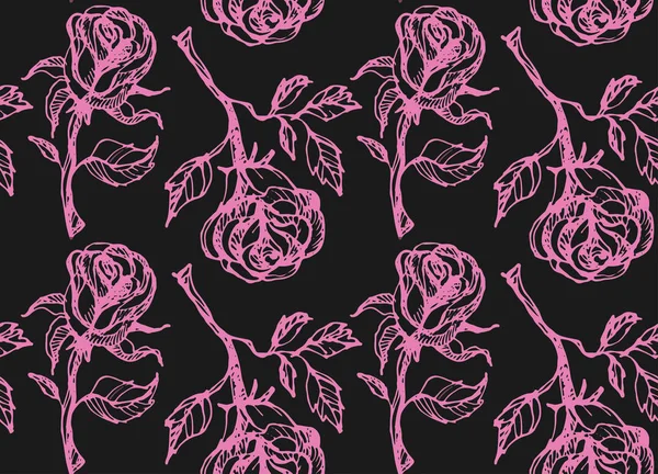 Elle çizilmiş doodle çiçek gül desen arka plan