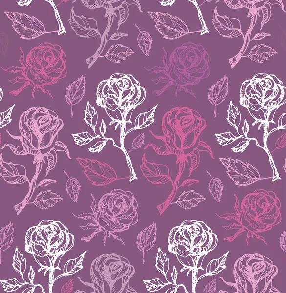 Elle çizilmiş doodle çiçek gül desen arka plan