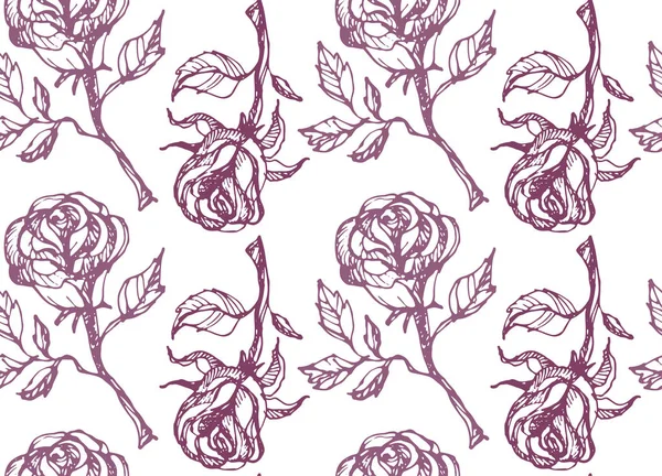 Elle çizilmiş doodle çiçek gül desen arka plan