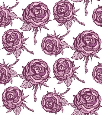 Çiçek desenli arka plan tekstil kumaş duvar kağıdı el çizilmiş doodle gül