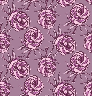 Çiçek desenli arka plan tekstil kumaş duvar kağıdı el çizilmiş doodle gül