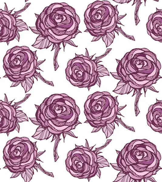 Ручной Рисунок Розовый Цветочный Узор Фон Текстильная Ткань Обои — стоковый вектор