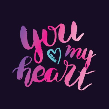 Seni seviyorum - el çizilmiş doodle yazı afişi