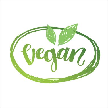 Hand drawn doodle vegan set - eco label