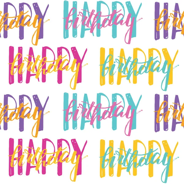 Hand Getrokken Doodle Patroon Achtergrond Happy Birthday — Stockvector