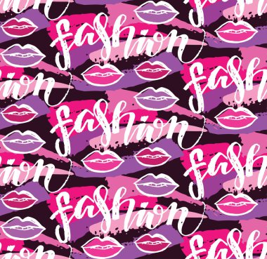 Elle çizilmiş doodle resim - moda güzellik desen arka plan