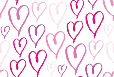 Elle çizilmiş doodle kalp desen arka plan