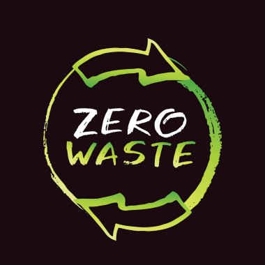 Sıfır atık - el çizilmiş doodle ekoloji hayat ayarla.