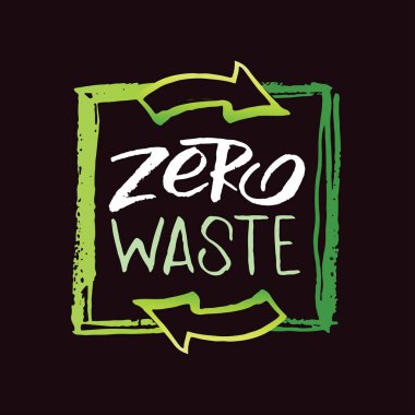 Sıfır atık - el çizilmiş doodle ekoloji hayat ayarla.