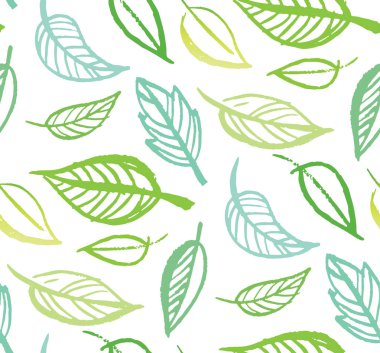 Elle çizilmiş doodle yaprak desen arka plan
