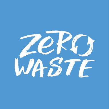 Atık etiketi zero - çizilmiş doodle afiş el