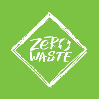 Atık etiketi zero - çizilmiş doodle afiş el