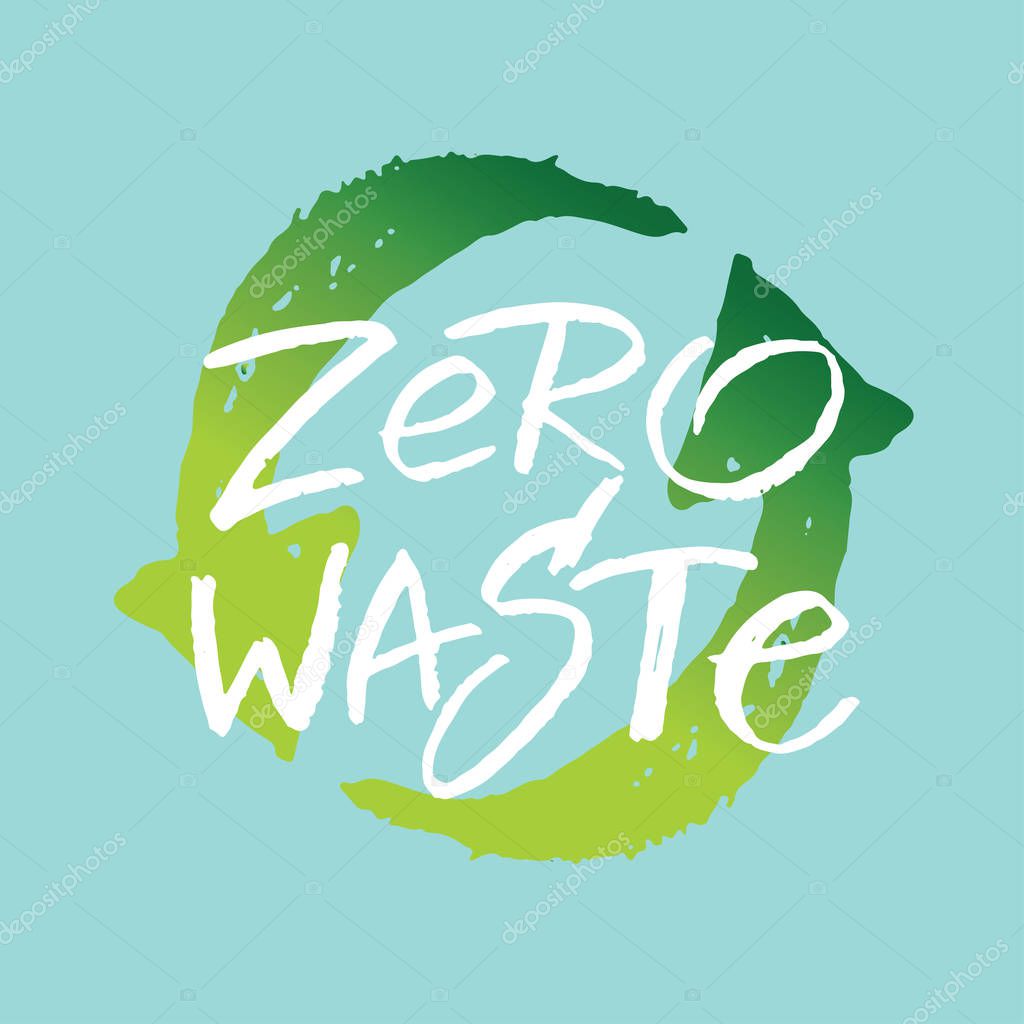 Zero Waste label - hand drawn doodle banner