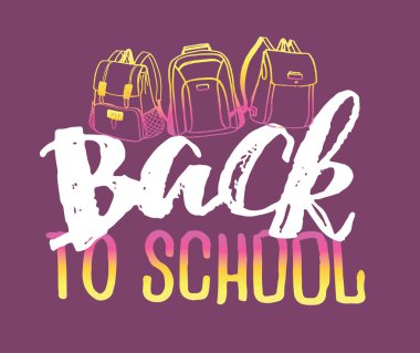 Elle çizilmiş doodle sırt çantası - okula geri - desen arka plan