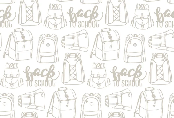 Hand Gezeichnet Doodle Muster Hintergrund Rucksack Muster Hintergrund — Stockvektor